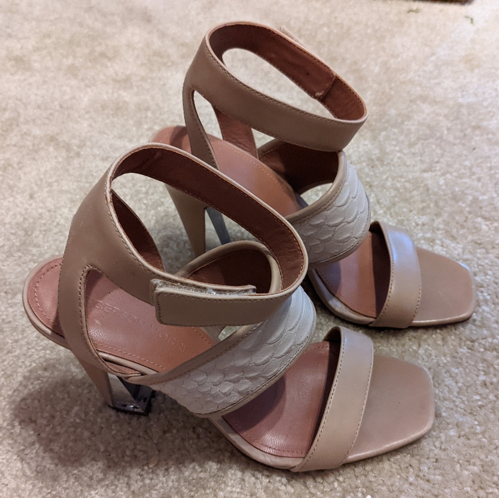 Sigerson Morrison Python Velcro Strap Heel - image 7